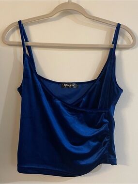 Allegra K Vibrant Cobalt Blue Top with Logo Tag